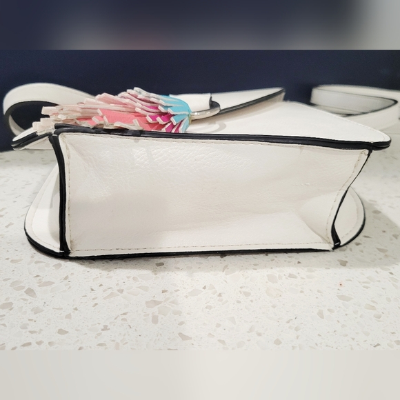 Candie's White Crossbody Bag with Colorful Tassel - Picture 5 of 6